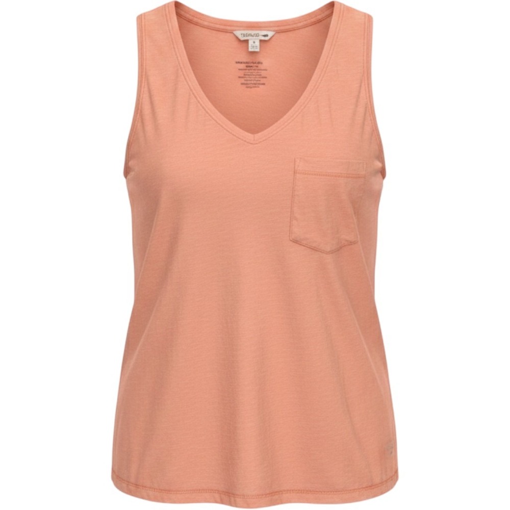 Toad & Co Organic Cotton Blend Orange V-Neck Pocket Tank Top Women's Size M Slub